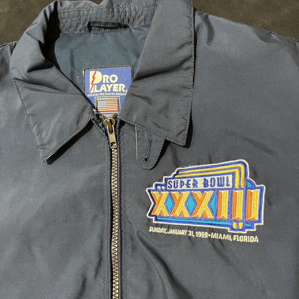 Vintage Broncos Jacket Falcons Super Bowl XXXIII NFL Football 90s XL Pro Player